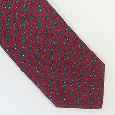 Brooks Brothers Makers Tie Mens Silk Red Floral Polka Dot Repp 4" 58" USA NEW