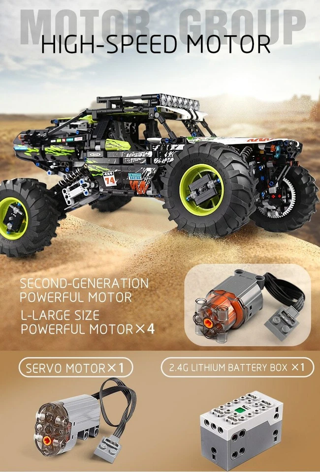 High-Tech Remote Control All Terrain Off-Road Climbing Truck Car Building Blocks - Image 4 of 4