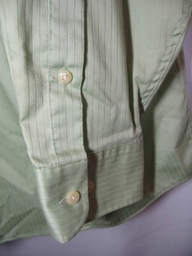 ARROW Satin Twill Wrinkle Free Long Sleeve Green Dress Shirt Size Large 16.5 NEW - Picture 4 of 11