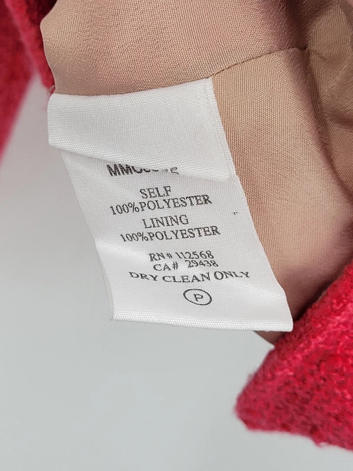 Blazer MM Couture Miss Me para mujer grande rosa melón tweed a presión dinero antiguo artístico Foto 4 de 4