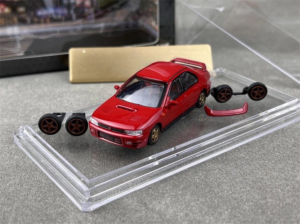 BM CREATIONS BMC 1/64 Scale Subaru Impreza WRX STi 1994 Red Diecast Car Model Toy Gift