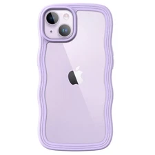 JETech Cute Case for iPhone 14 6.1-Inch, Wave Frame Cover for Women and Girls