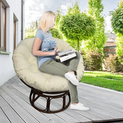Papasan Chair Cushion Waterproof Oxford Cloth Circle Stuffed Egg Chair Cushions - Picture 53 of 111
