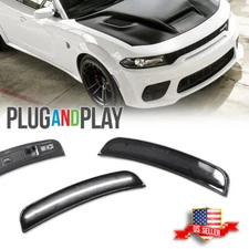 Smoked Lens LED Front Side Marker Lights White Lamps For Dodge Charger 2015-2022