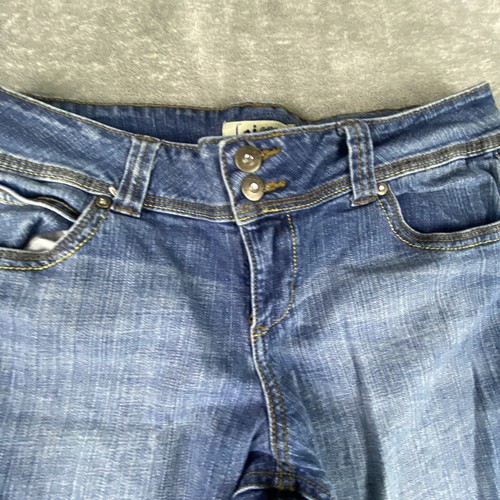Vintage LEI Ashley Trouble Jeans Girls 15 (32x26) Blue Denim Flared Y2K Boho - Picture 8 of 17