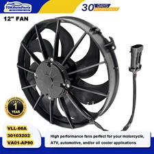 New 30103202 12" Puller Fan 12V Curved Blade 1870 CFM For SPAL VA01-AP90/VLL-66A