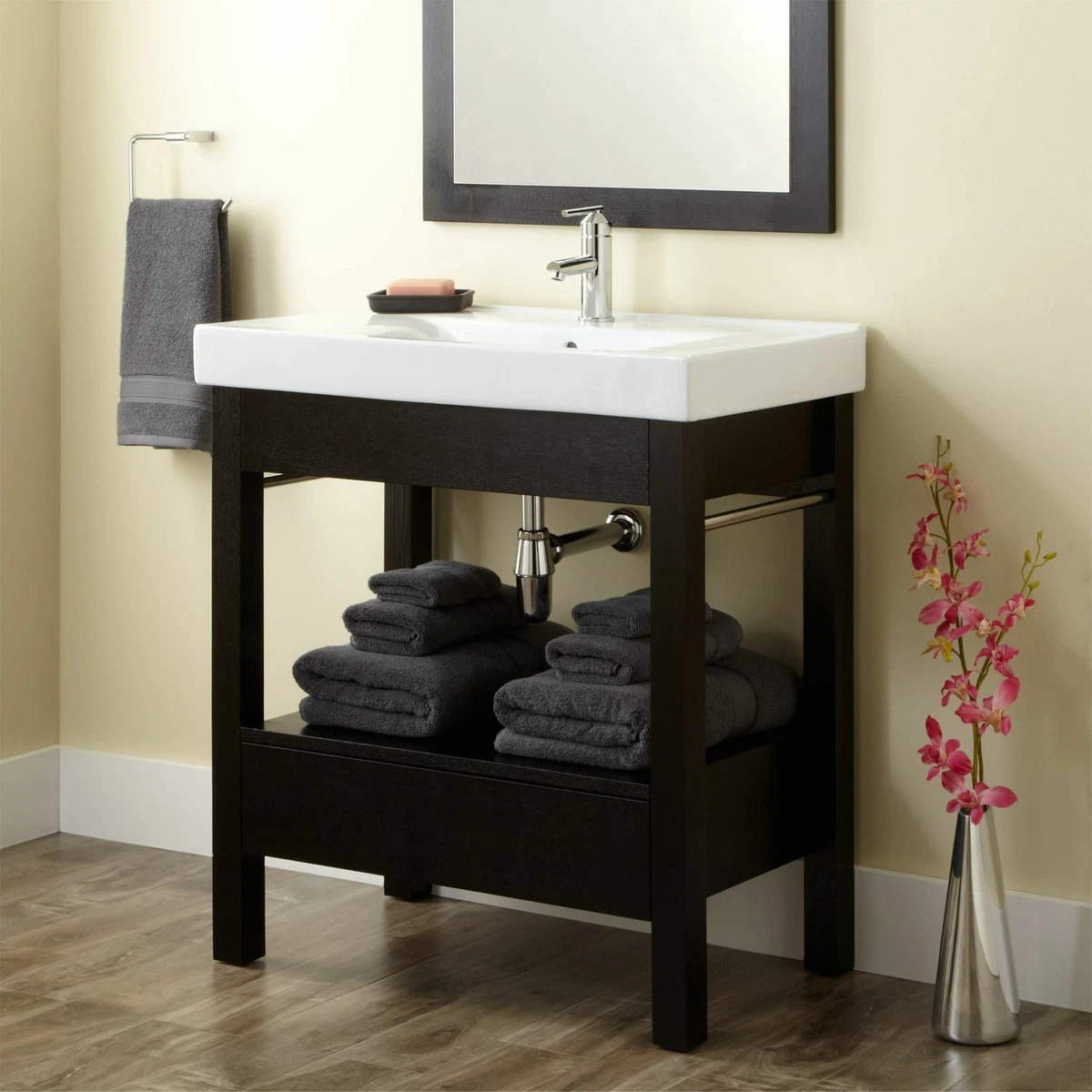Signature Hardware Sylar Wooden vanity Cabinet Black