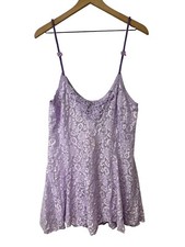 Vintage Intimate Attitudes Purple Stretch Lace Chemise Mini Lingerie Dress 3X