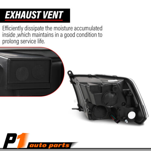 Right Headlight Assembly w/ bulbs Fits 09-18 Dodge Ram 1500 2500 3500 Chrome - Picture 9 of 12