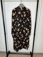 Prada Floral Midi Dress Long Sleeves