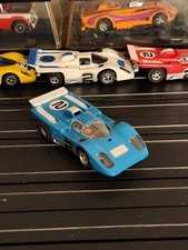 Aurora AFX Slot Lemans Race Car Blue White Ferrari 512 M 2 HO Slot Car Running
