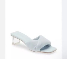 Open Edit Women’s 11 Cleo Powder Blue Slide Sandals Heels Clear Nordstrom
