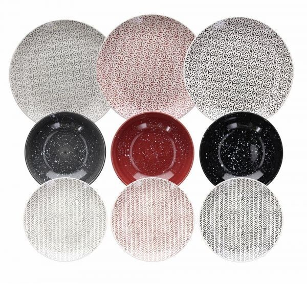 Tognana Louise O chakra servizio piatti tavola 18 pezzi in stoneware multicolor