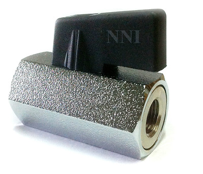 1/8'' Mini Brass Ball Valve Chrome plated, Female NPT, 450 WOG Made in Italy