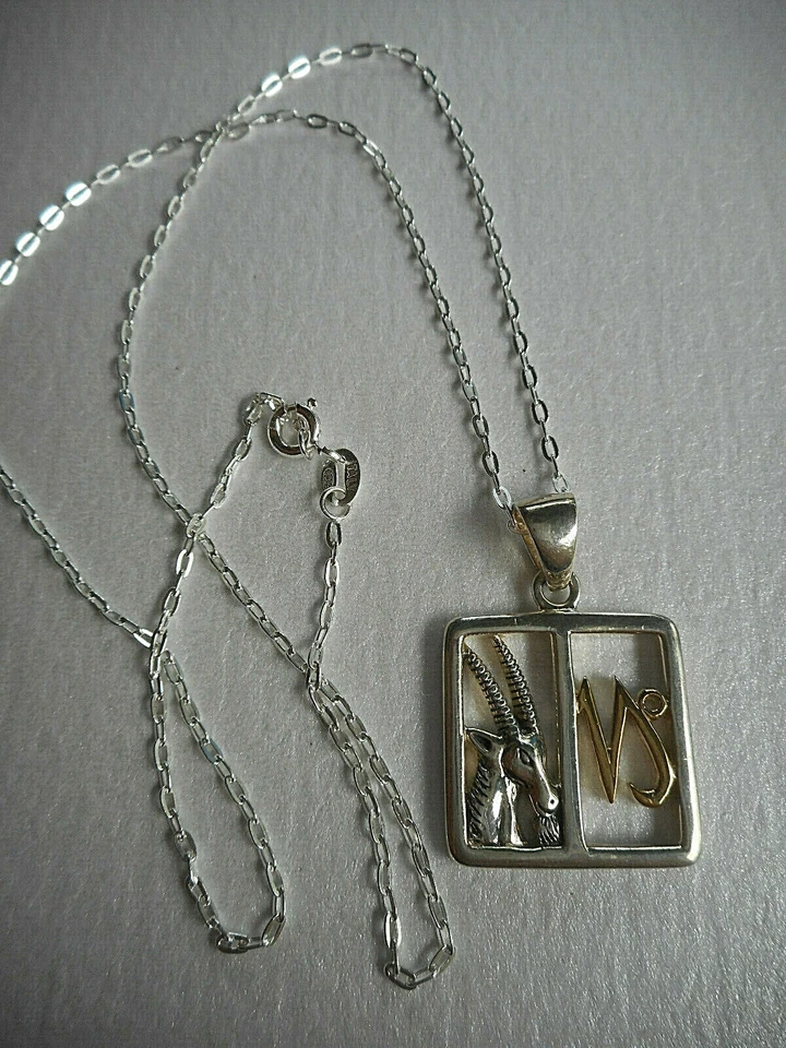 Peter камень PSCL серебро Козерог подвеска 18» цепочка ожерелье 2119B - Изображение 4 из 4