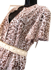 Torrid  Dress Maxi Animal Print,Buttons & Belt Sz 2 equal to 2X.