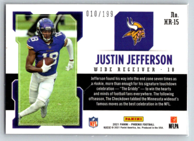 2021 Panini Phoenix - Hot Routes Justin Jefferson #HR-15 Red /199
