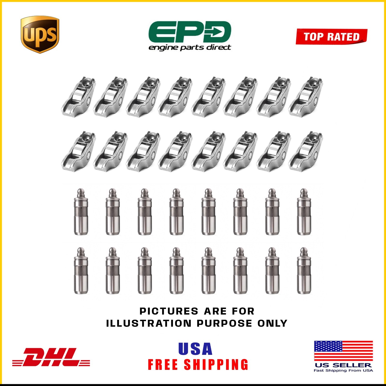 FORD CITREON DV5 ROCKER ARMS & HYDRAULIC LIFTERS x16 PCS SET 1.5 DIESEL ENGINE