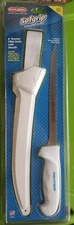 DEXTER SOFGRIP 8" NARROW FILLET KNIFE, WITH SHEATH, WHITE HANDLE, CLAM