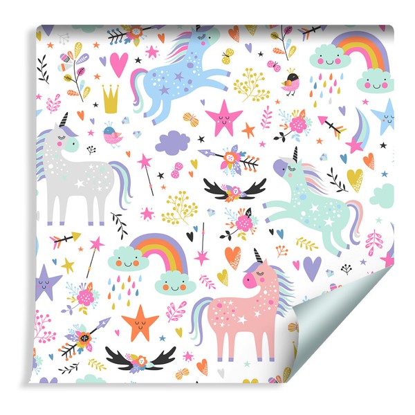 10M Vlies Tapete Rolle Kinderzimmer EinhöRner Regenbogen Sterne Blume Xxl 1327-image