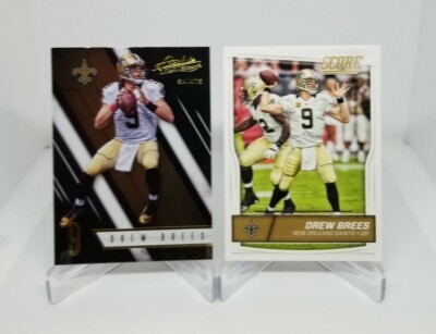2016 Drew Brees Score #199 and Panini Absolute #54 Saints Mint
