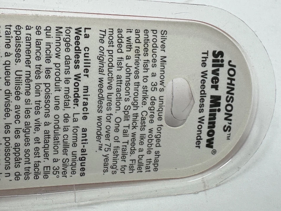 Old Johnson’s Silver Minnow 1/4 OZ Weedless Wonder Bass lucioperca NUEVO C4 Foto 4 de 4