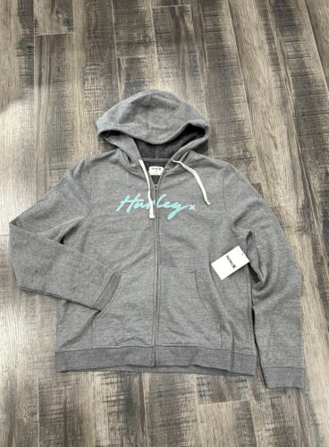 Hurley Women's Full Zip Gray Hoodie With Pockets Medium