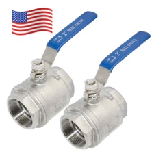 2 inch 2" Ball Valve,316 Stainless Steel Full Port,2-Piece, 1000WOG 2Pack