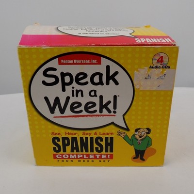 Speak in a Week See Hear Say Learn Spanish Complete Four Week Set 4 Audio CDs
