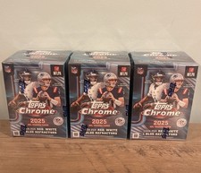 2025 Topps Chrome Football Blaster Box New Factory Sealed In Hand LOT OF 3