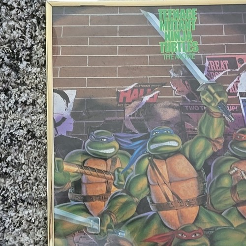 TMNT Teenage Mutant Ninja Turtles The Movie Locandina Vintage 1989 Originale Incorniciata - Foto 3 di 7