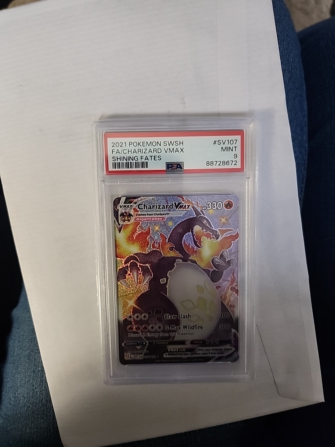 2021 Pokemon SWSH FA/Charizard VMAX Shining Fates #SV107 PSA Mint 9