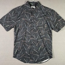 Star Wars Shirt Mens Small Black Lightsaber Short Sleeve Button Down RSVLTS