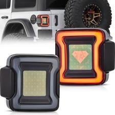 Paar VLAND Schwarz OLED Rücklichter Für 2018-20 JEEP WRANGLER Bmit Gelb Blinker