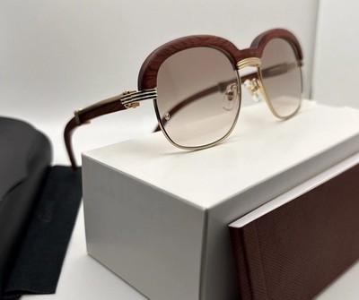 Big C Wood Brown/Gold Vintage 90s Buffs Wires Horn Malmaison Cart ier Glasses