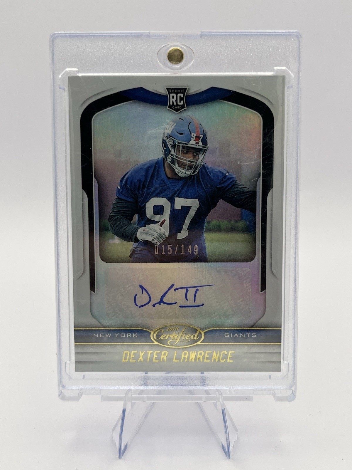 Panini 2019 Certified Dexter Lawrence RC Auto Rookie Signatures #135 /149 Giants