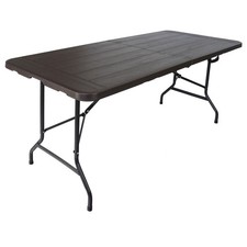 Bierzelttisch Klapptisch Campingtisch graue Holzoptik 180 x75 cm klappbar