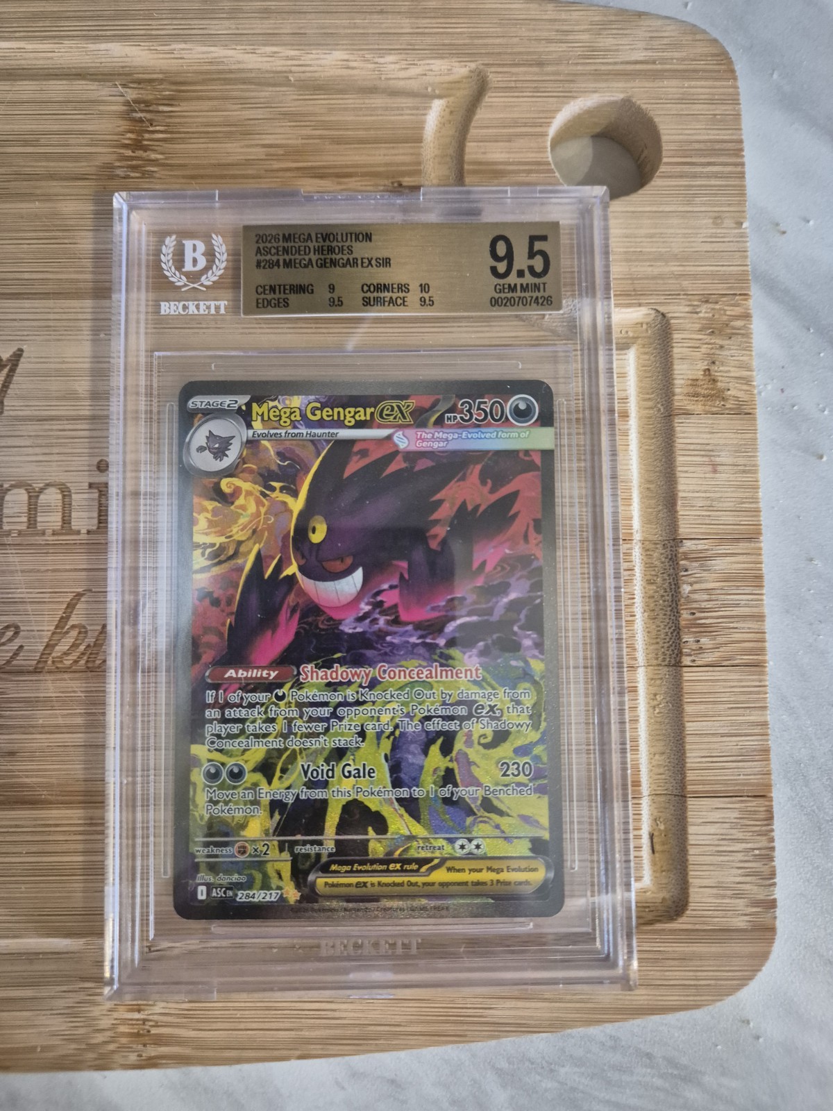 Mega Gengar Ex 284/217 Ascended Heroes Pokemon Card TCG Beckett 9.5