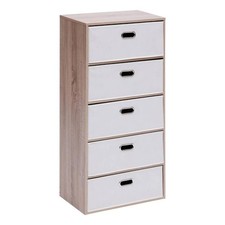 Commode 5 Tiroirs Paniers "Dress Up" 100cm Beige
