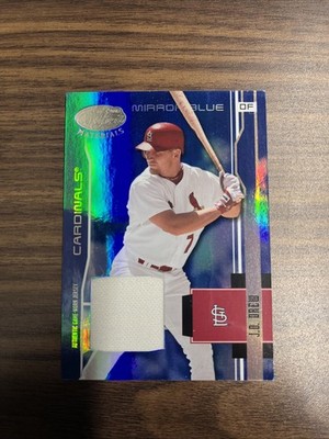 2003 Leaf Certified Materials - J.D. Drew #178 Mirror Blue Materials /100 (MEM)