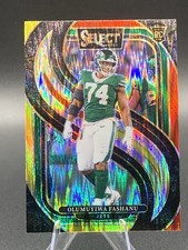 2024 Panini Select - Premier Level Olumuyiwa Fashanu #192 Red & Yellow Shock...