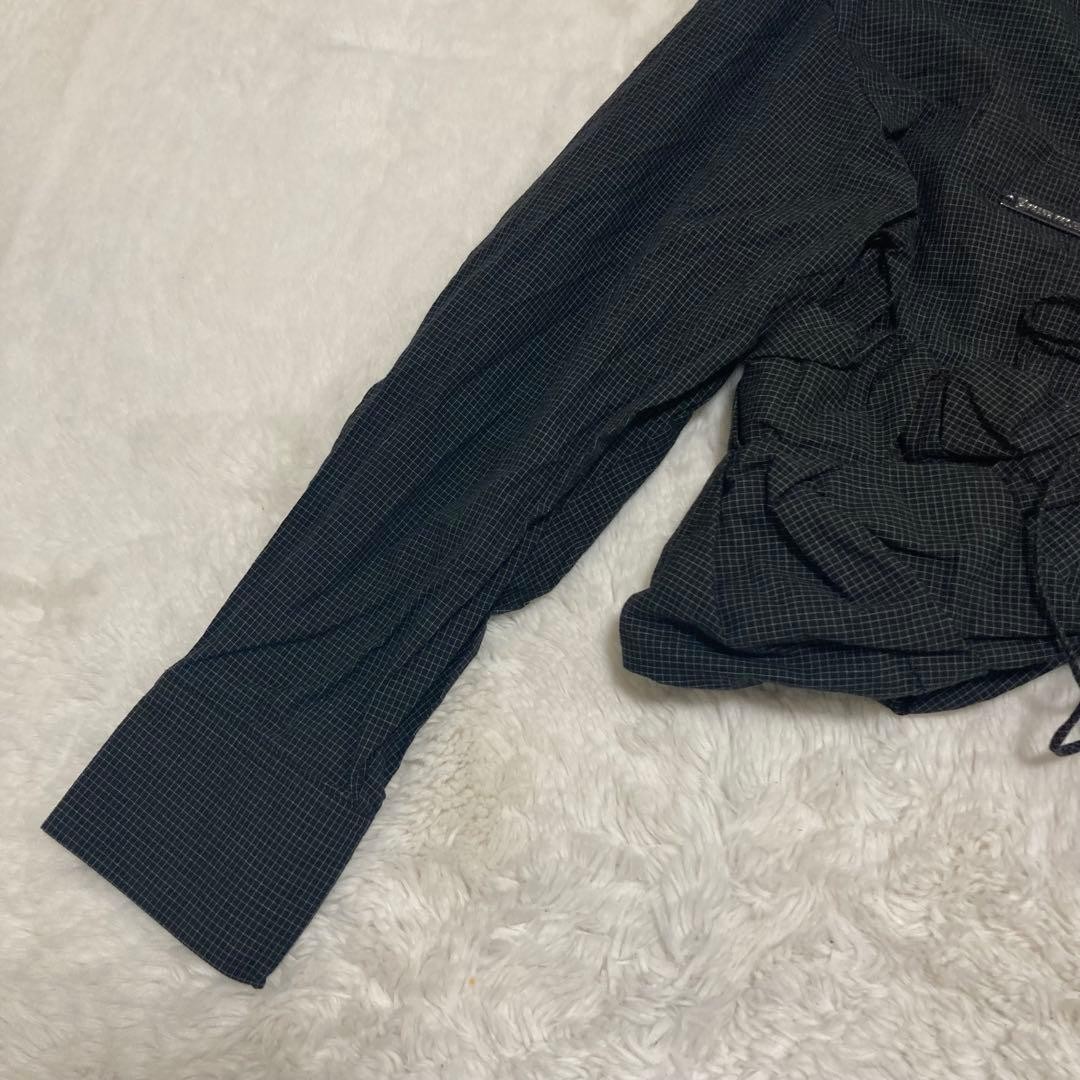 PRANK PROJECT Voluminous Ruffled Short Shirt Blac… - image 3