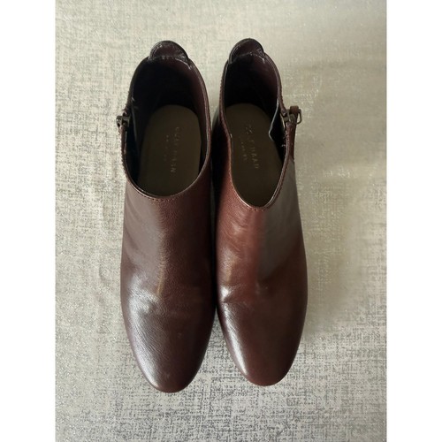 Cole Haan leather ankle booties brown