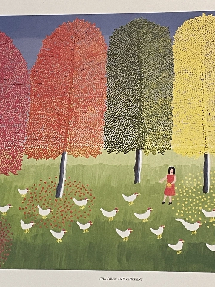 Estampa vintage infantil e galinha Theora Hamblett Mississippi década de 1980’s - Imagem 3 de 4