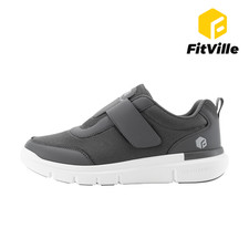 FitVille Men's Extra Wide Diabetic Shoes Slip On Swollen Feet Neuropathy Gray