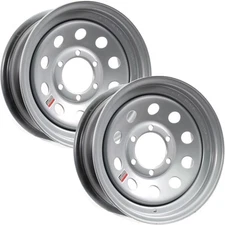 BriSunshine 2-Pack Trailer Rim Wheel 16X6 16" 6 Lug Silver Modular