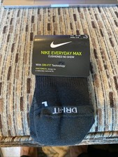 Nike Max Cushioned No Show Socks,Nike SX6964-010, 3pk, YTH 3-5Y WMNS 4-6
