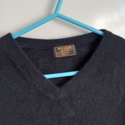 William Hunt Saville Row Cashmere Wool Jumper Pullover V Neck Size M - Picture 2 of 7