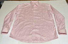 Eton Contemporary Long Sleeve Button Up Pink Dress Shirt Mens Size 44 17.5