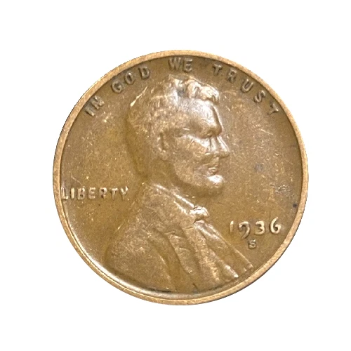 1936-S Lincoln Wheat Penny Cent - G/VG Good or Better Very Nice